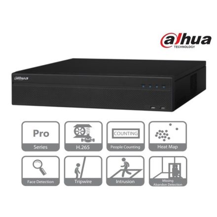 Dahua NVR Rögzítő - NVR5864-4KS2 (64 csatorna, H265, 320Mbps rögzítési sávszélesség, HDMI+VGA, 3xUSB, 8x Sata, I/O,Raid)