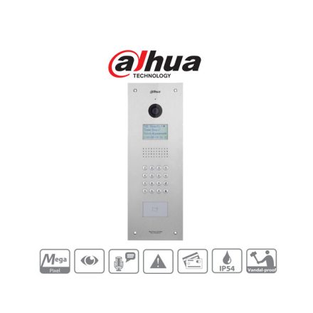 Dahua IP video kaputelefon - VTO1210C-X (kültéri egység, 1,3 MP, 4 mm, IP54, IK07, audio, RS485, I/O, RFID)
