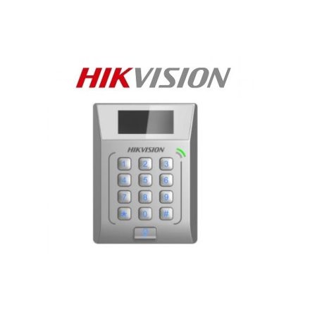Hikvision Beléptető vezérlő - DS-K1T802M (Mifare(13.56Mhz), LCD, kártya/kód, RJ45/RS-485/WG26/WG34, 12VDC)